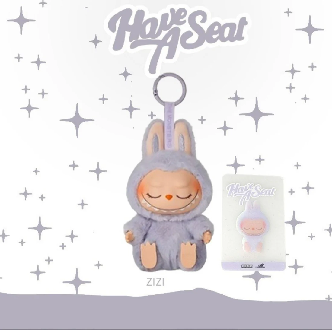 Labubu Sentado Roxo - Vista 2