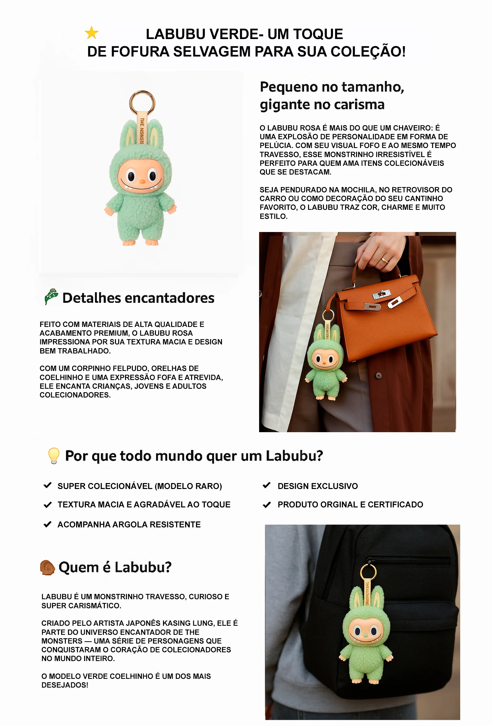 Descrição do Labubu Verde